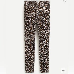 J Crew 10" HIGHEST-RISE TOOTHPICK PANT IN LEOPARD STRETCH CORDUROY